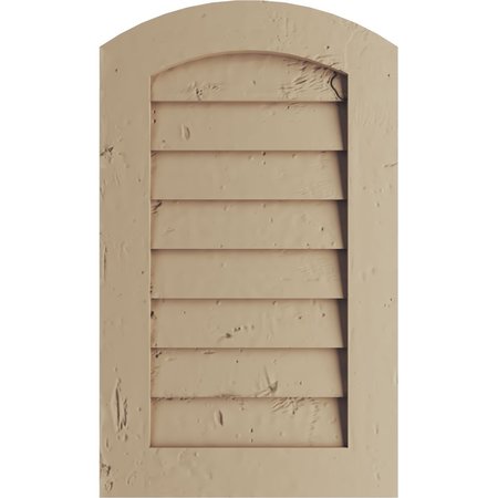 Timberthane Knotty Pine Arch Top Faux Wood Non-Functional Gable Vent, Primed Tan, 28W X 24H